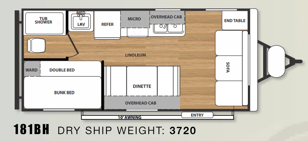 Forest River Salem Cruise Lite 181BHXL floor plan