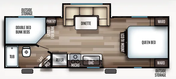 Forest River Cherokee Grey Wolf 23DBH floor plan