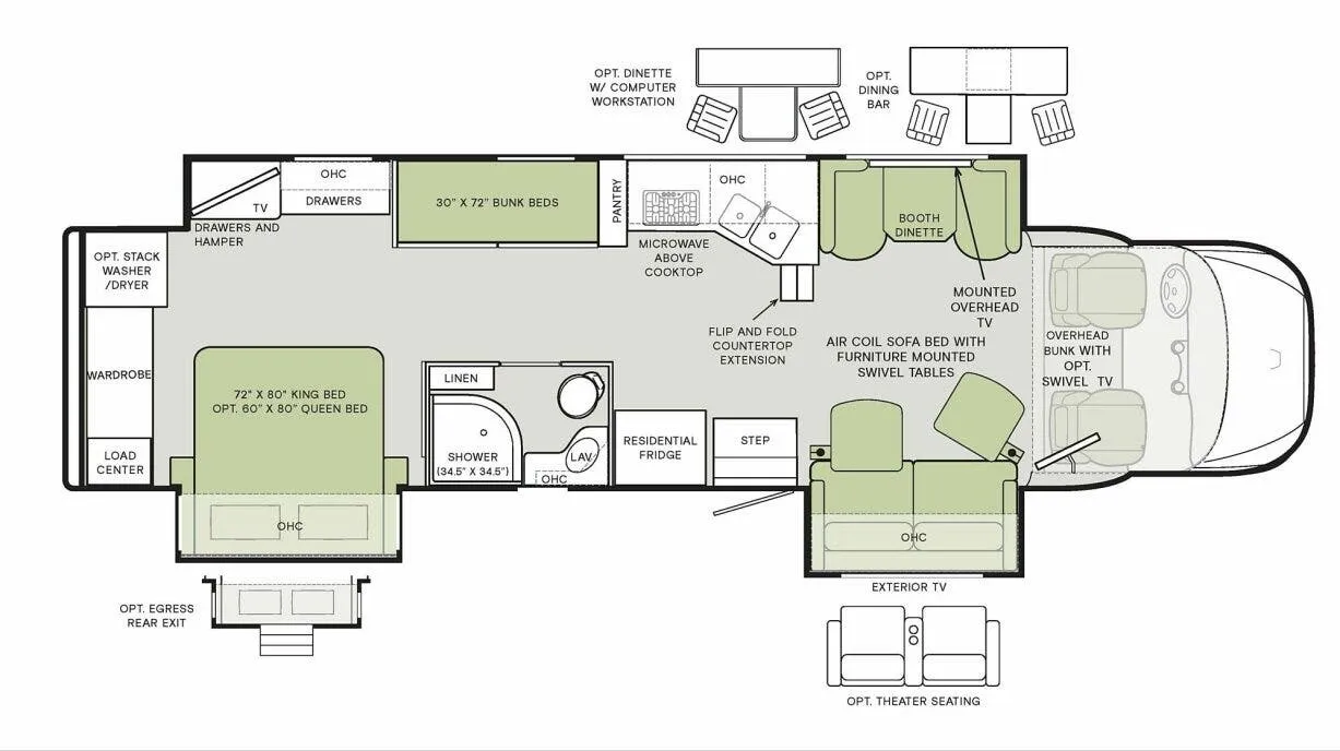 Tiffin Allegro Bay 38 CB floor plan