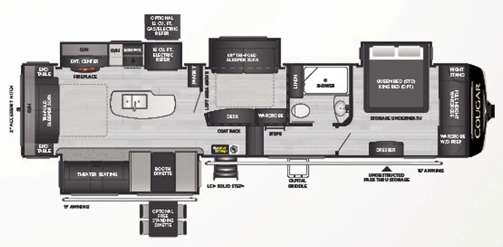 2023 Keystone Cougar 368MBI floor plan