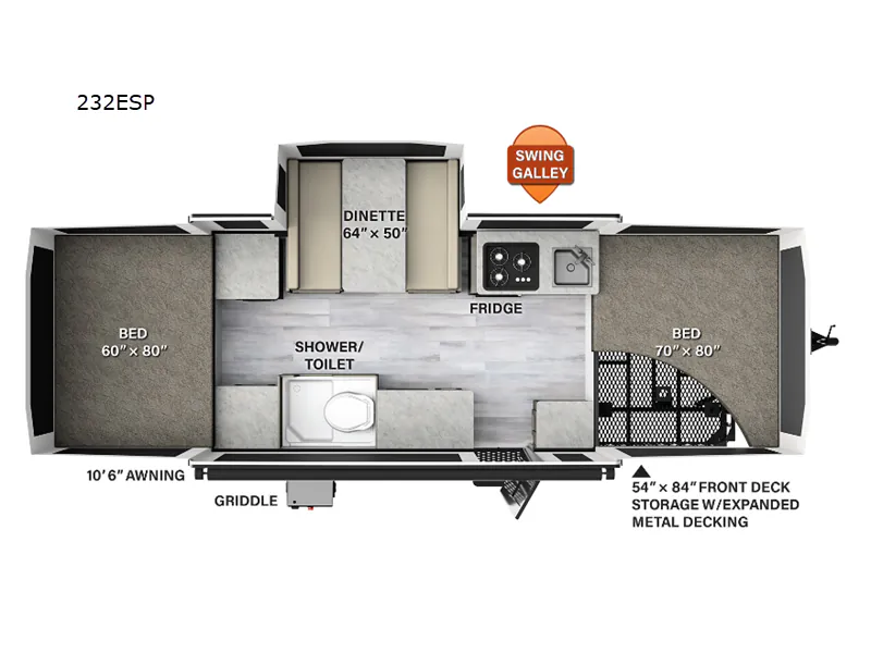 2023 Forest River Rockwood Extreme Sports Package 232ESP floor plan