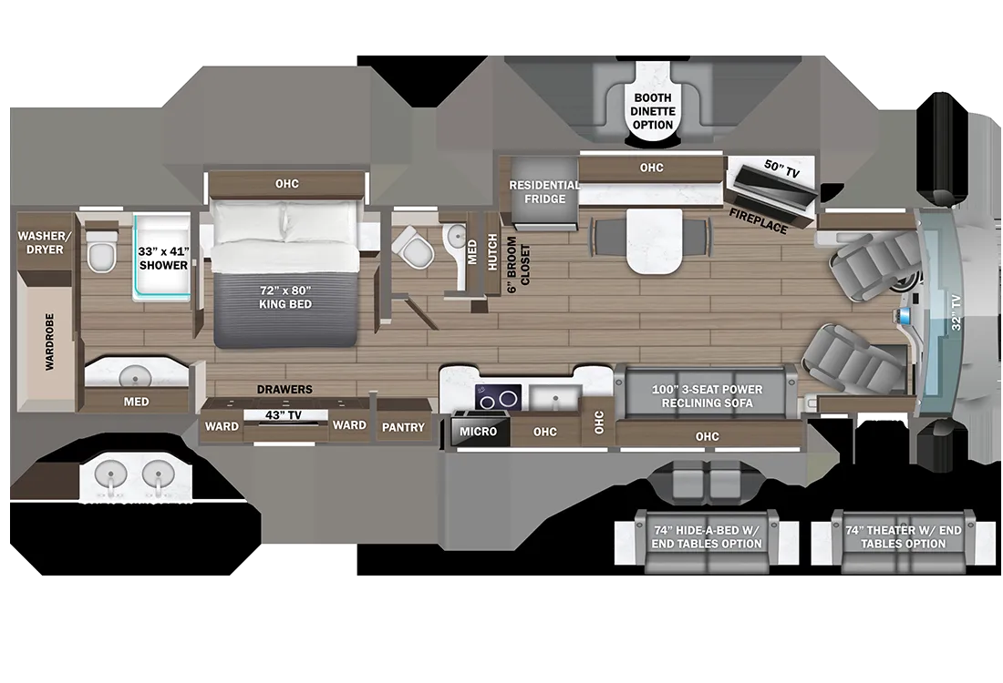 Entegra Coach Cornerstone 45B floor plan