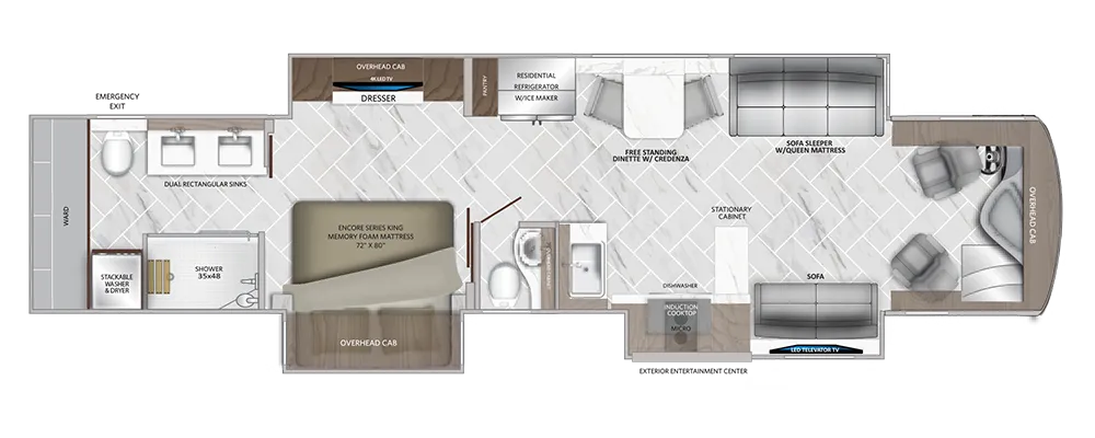 2026 American Coach American Eagle 45K - Floor plan