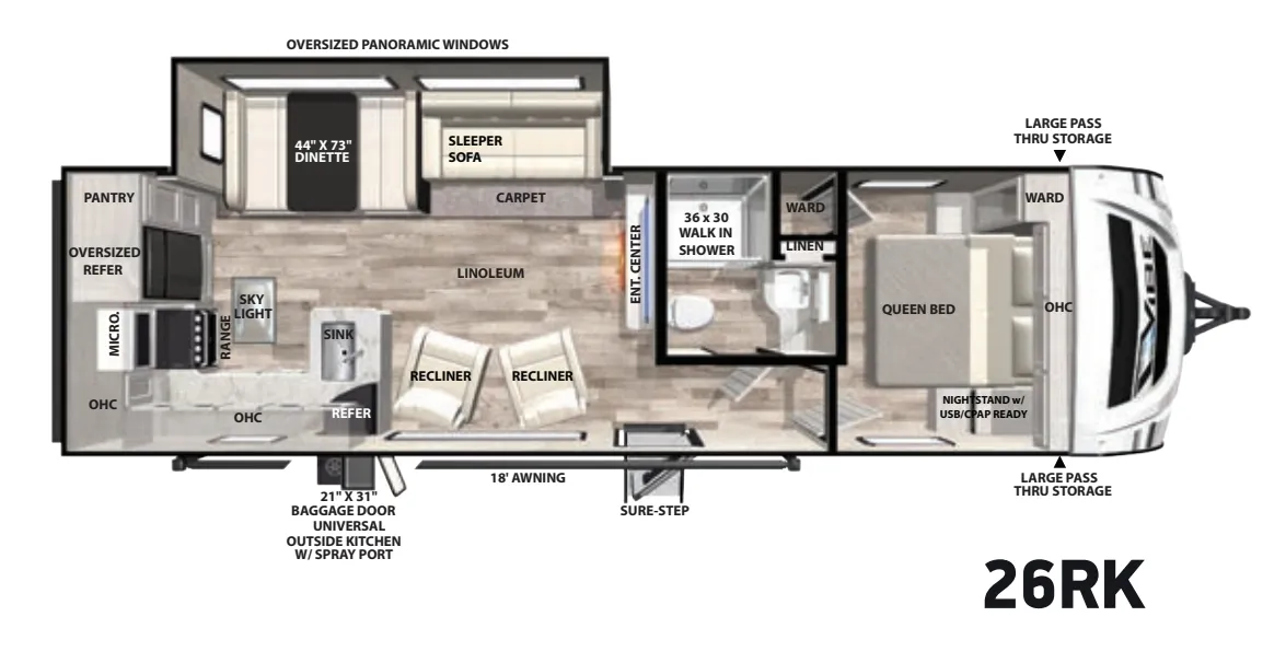 Forest River Vibe 26RK floor plan