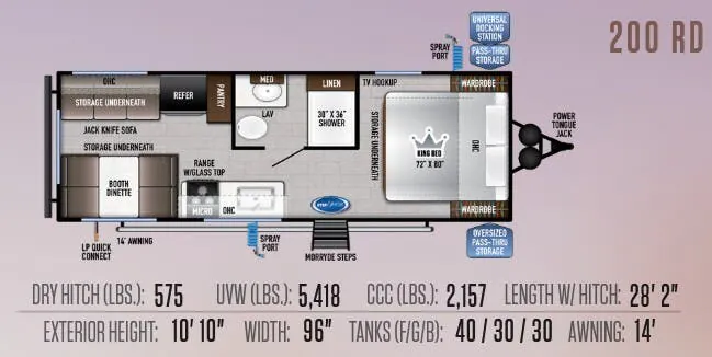 2022 East to West Della Terra 200RD - Floor plan