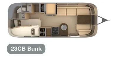 Airstream Flying Cloud 23CB Bunk floor plan
