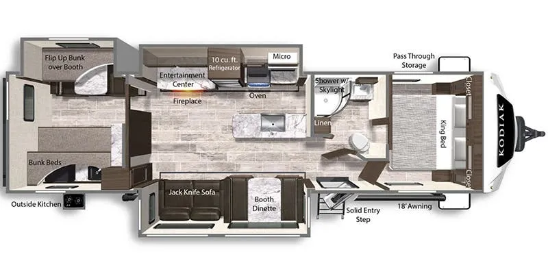 2025 Dutchmen Kodiak Ultimate 3321BHSL floor plan