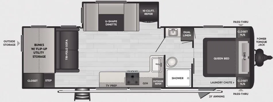 Keystone Hideout 28BUS floor plan
