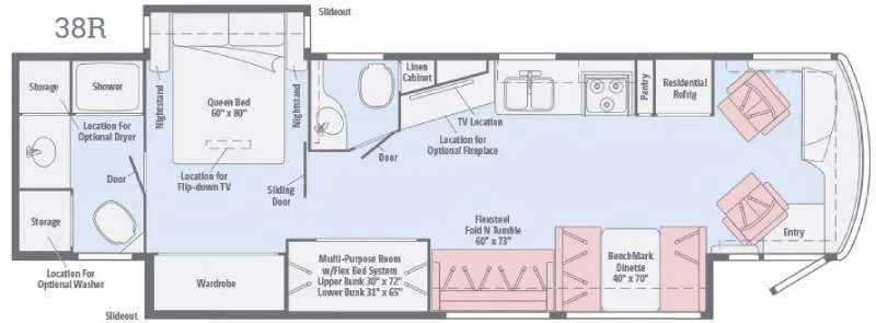 2016 Winnebago Solei 38R - Floor plan