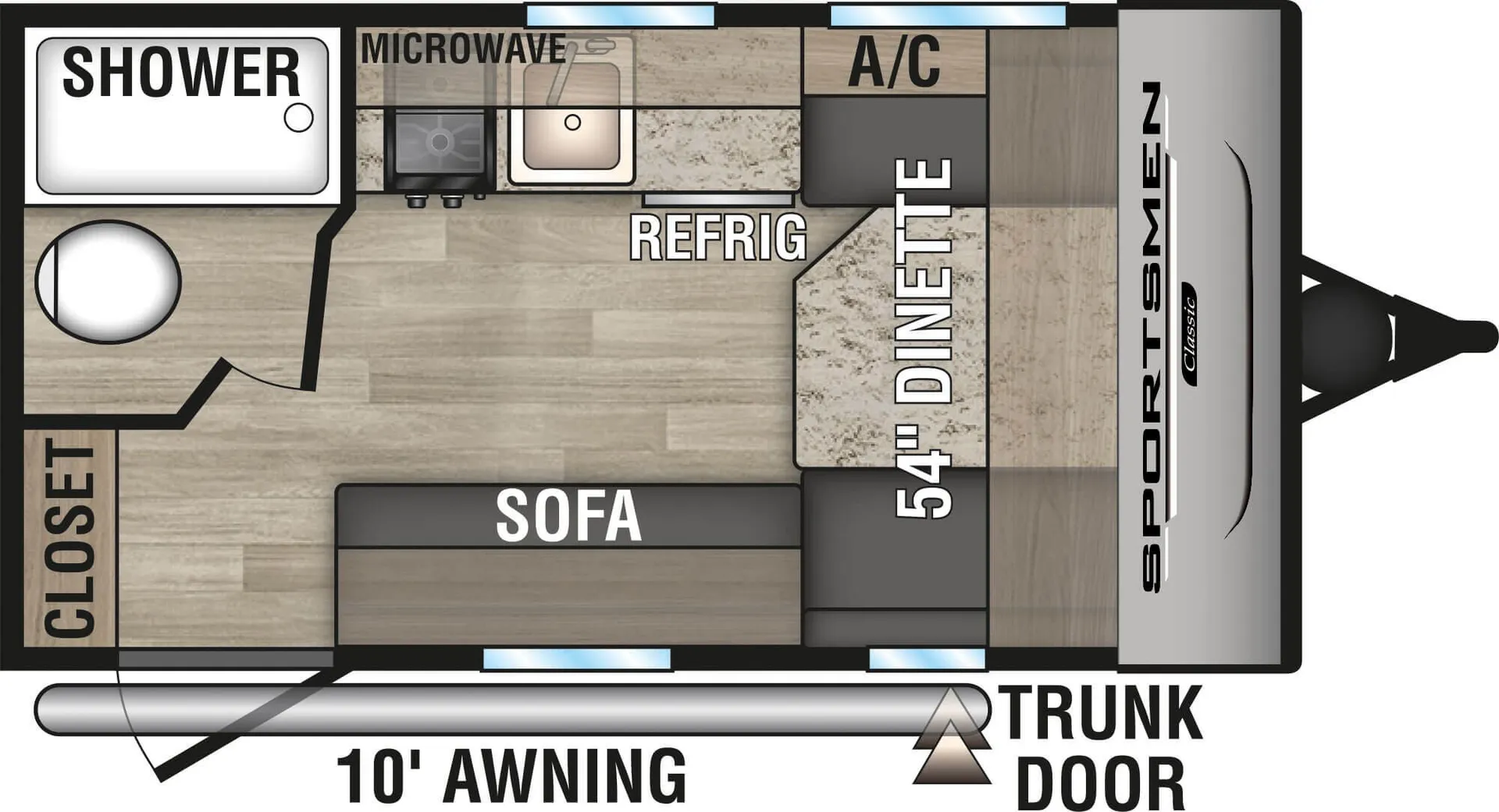 K-Z Sportsmen Classic 130RB floor plan