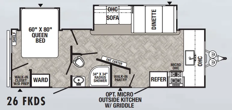 Palomino Puma 26FKDS floor plan