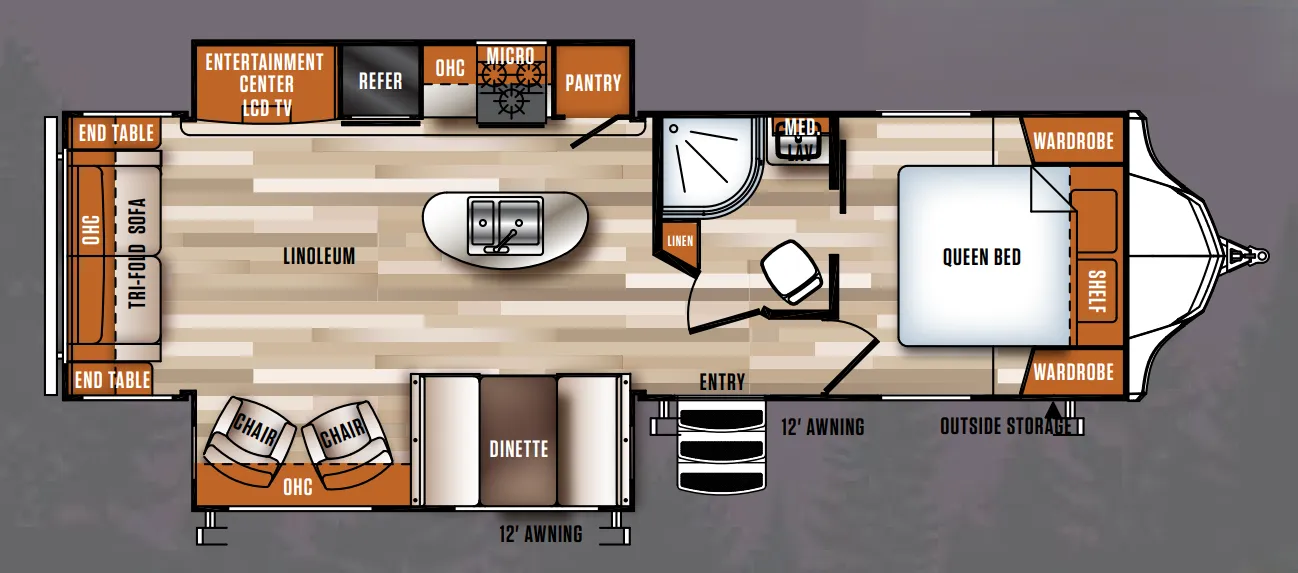 Forest River Vibe 288RLS floor plan