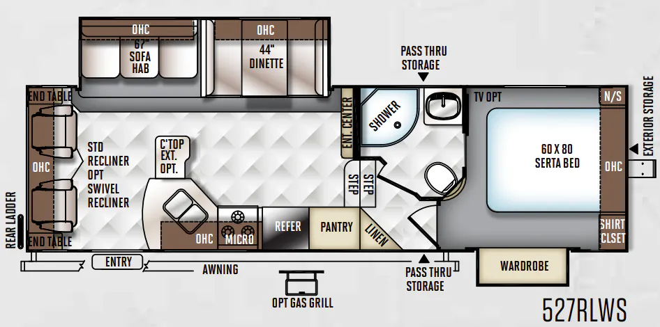 Forest River Flagstaff Super Lite 527RLWS floor plan