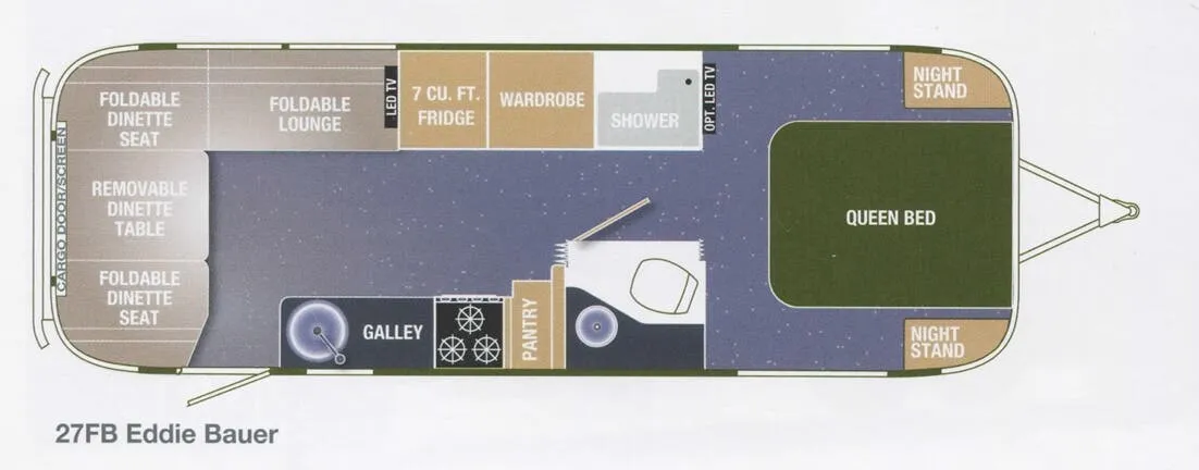 Airstream Eddie Bauer 27FB floor plan