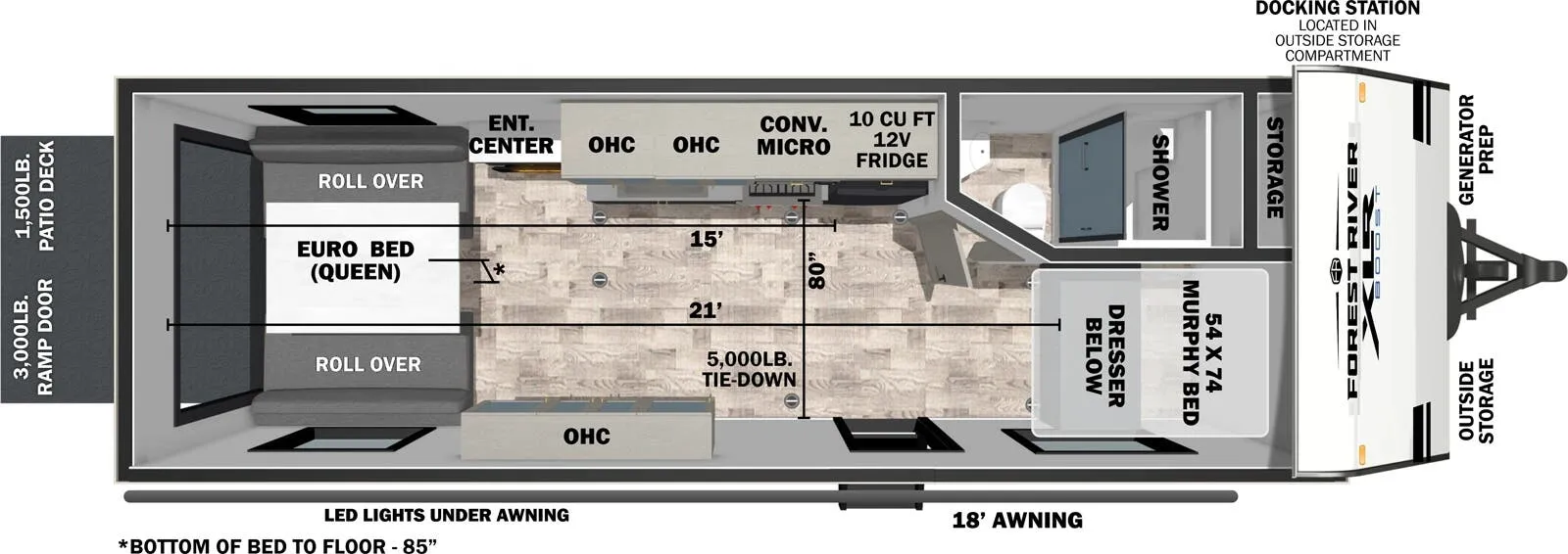 Forest River XLR Boost 2115B floor plan