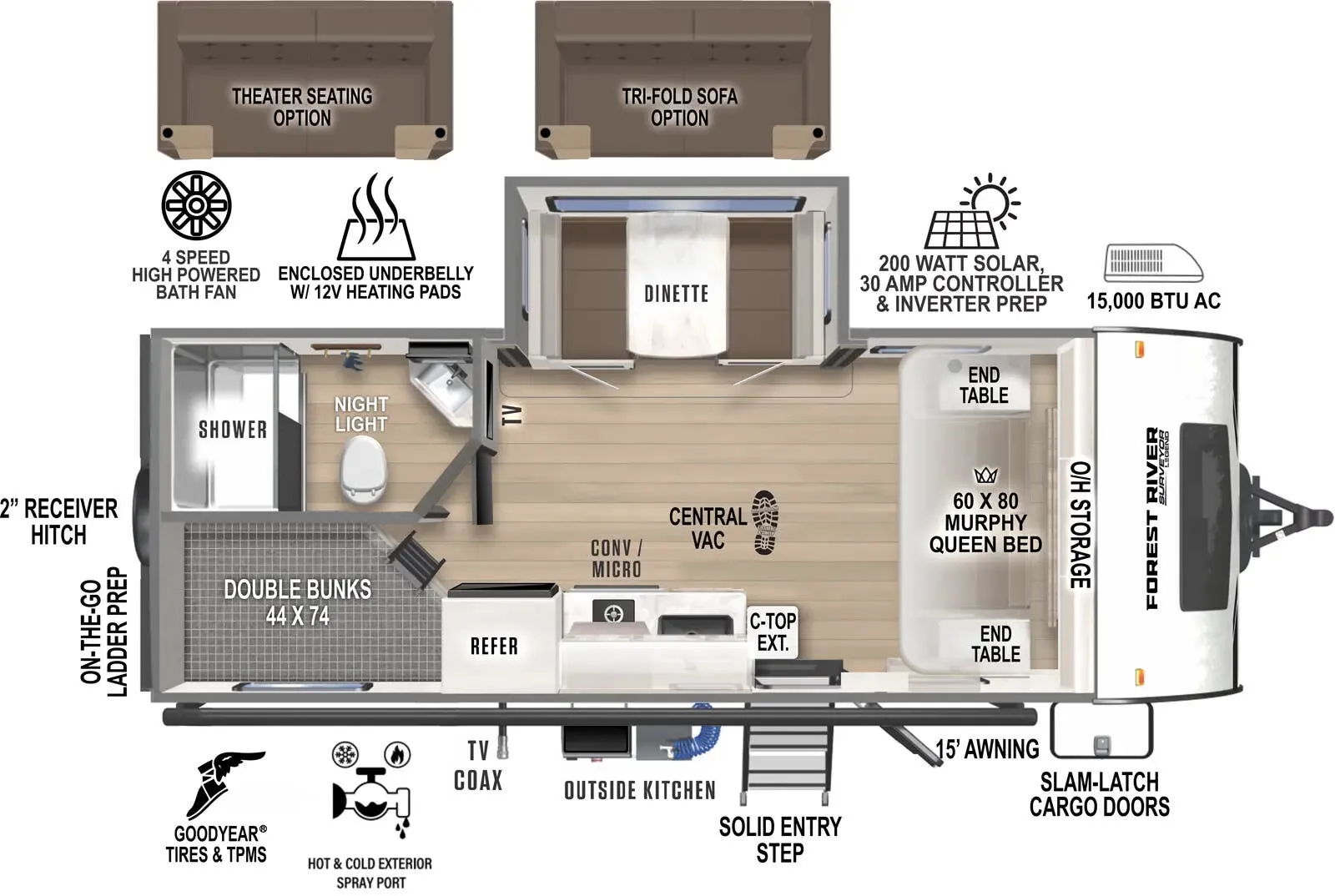 Forest River Surveyor Legend 19MDBLE floor plan