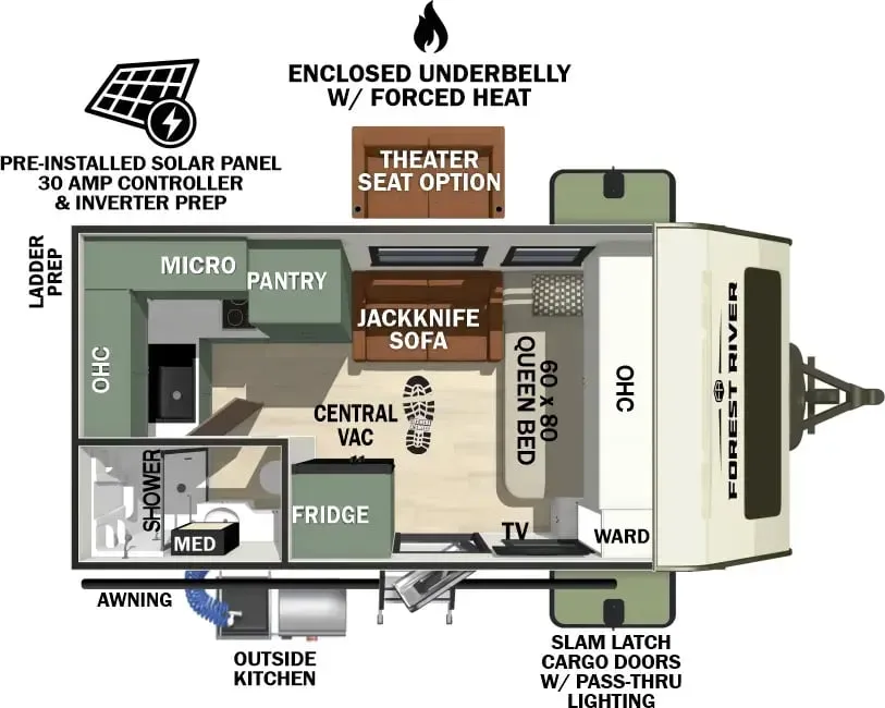 Forest River No Boundaries NB180 floor plan
