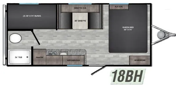 CrossRoads Zinger Lite 18BH floor plan
