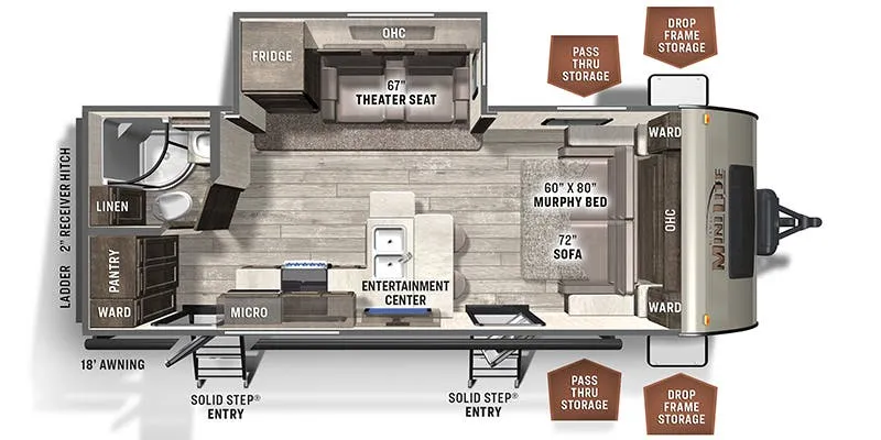 2022 Forest River Rockwood 2514S - Floor plan