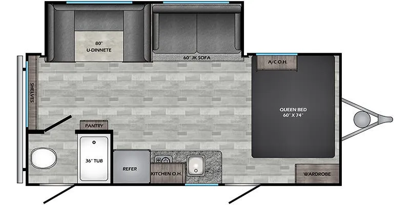 2023 CrossRoads Zinger Lite ZR18DS - Floor plan