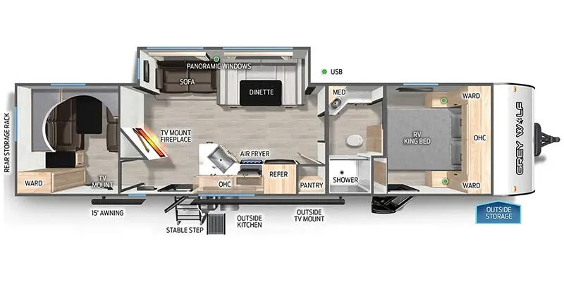 Forest River Cherokee Grey Wolf 29NM floor plan