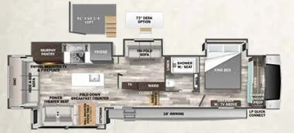 Forest River Cedar Creek 377BH floor plan
