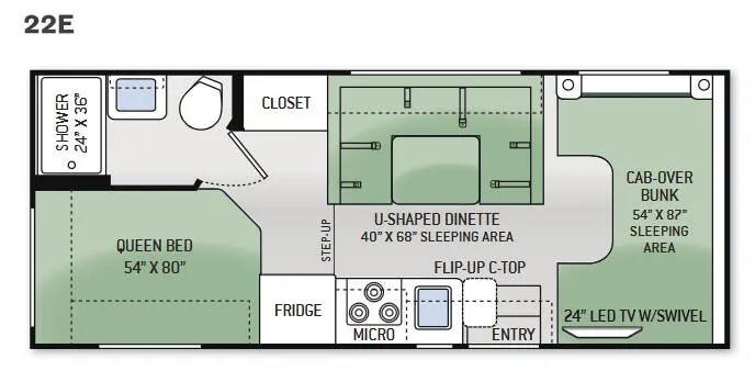 Thor Motor Coach Four Winds 22E floor plan