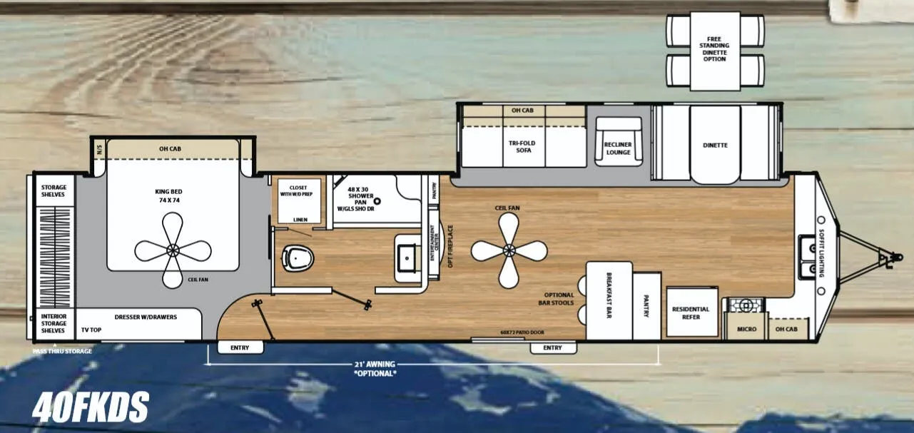 Coachmen Catalina Destination 40FKDS floor plan