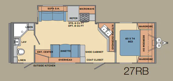 2016 Shasta Revere 27RB floor plan
