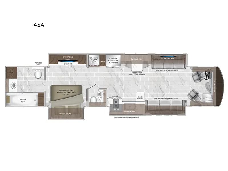 2026 American Coach American Dream 45A floor plan
