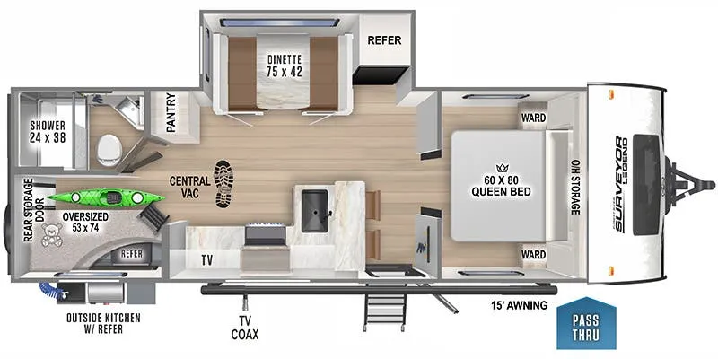 2024 Forest River Surveyor Legend 260BHLE - Floor plan