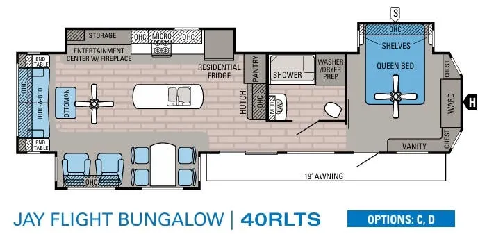 Jayco Jay Flight Bungalow 40RLTS floor plan