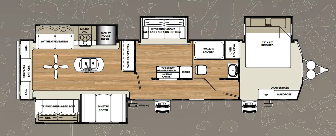 Forest River Sandpiper Destination 391SAB floor plan