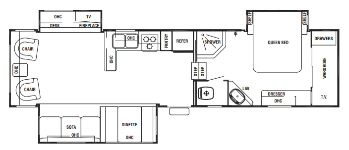 Forest River Cedar Creek Silverback 33LCDTS floor plan