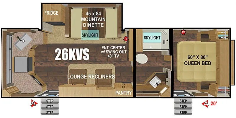Outdoors RV Titanium Series Timber Ridge 26KVS floor plan