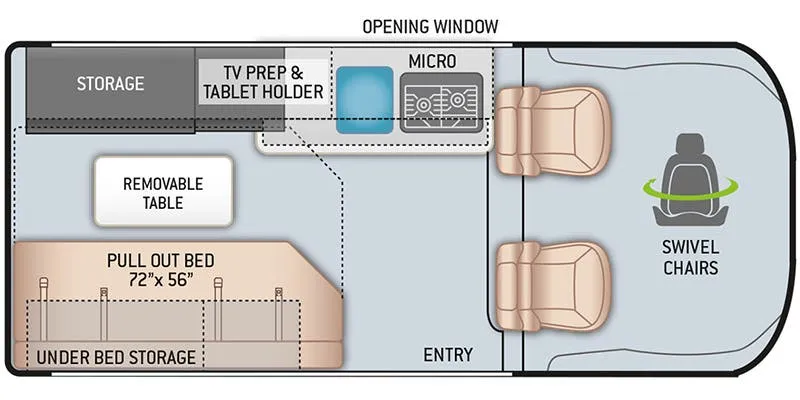 Thor Motor Coach Rize 18T floor plan