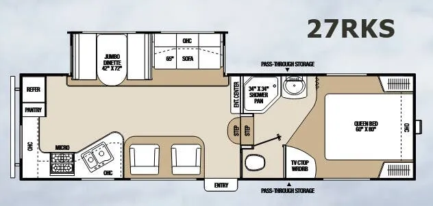 Coachmen Chaparral Open Trail 27RKS floor plan