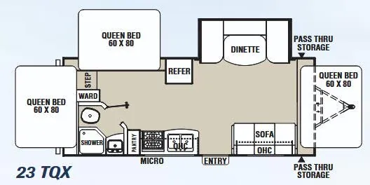 Coachmen Freedom Express Ultra Lite 23 TQX floor plan