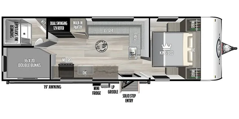 Forest River Ozark 2420BHK floor plan
