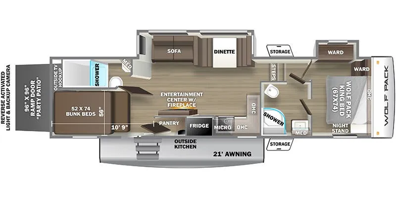 Forest River Cherokee Wolf Pack 310PACK10 floor plan