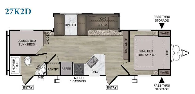 East to West Silver Lake 27K2D floor plan