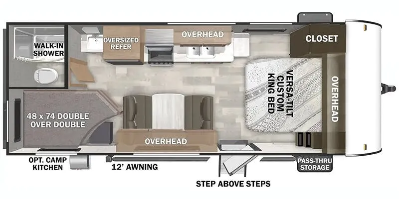 Forest River Wildwood X-Lite 19DBXL floor plan