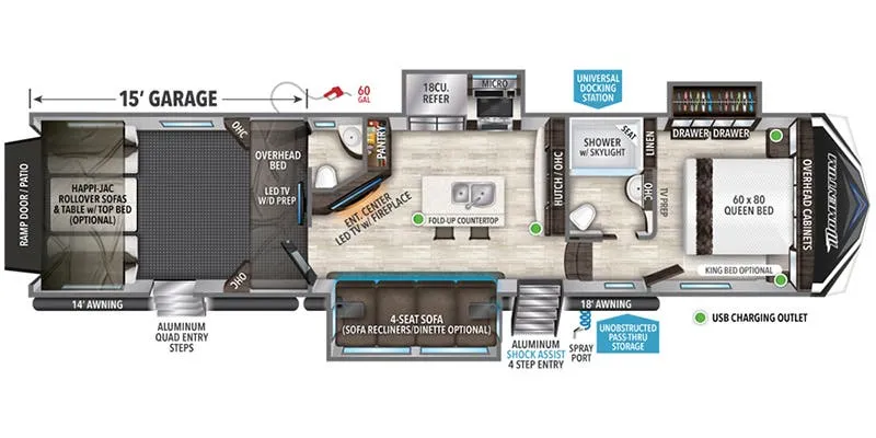 2021 Grand Design Momentum 381M - Floor plan