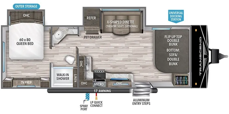 2022 Grand Design Transcend Xplor 251BH - Floor plan