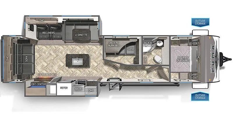 2023 Palomino Puma 32MBDS - Floor plan