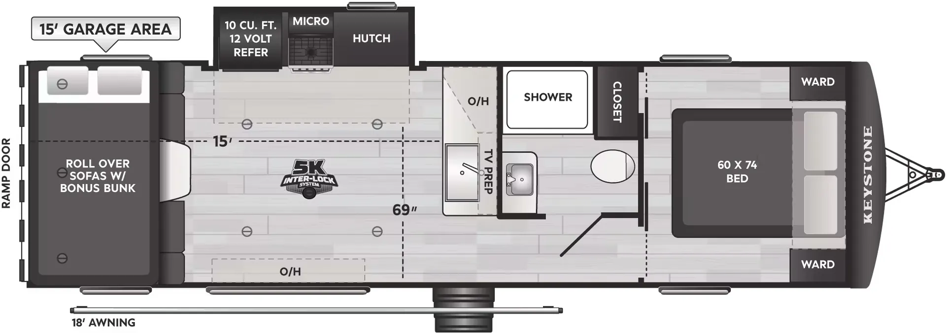 Keystone Raptor Carbon 30WFO floor plan