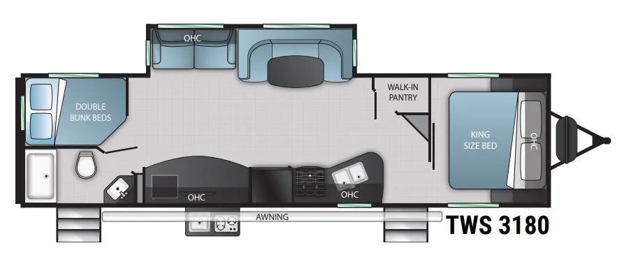 Cruiser RV Twilight Signature TWS 3180 floor plan