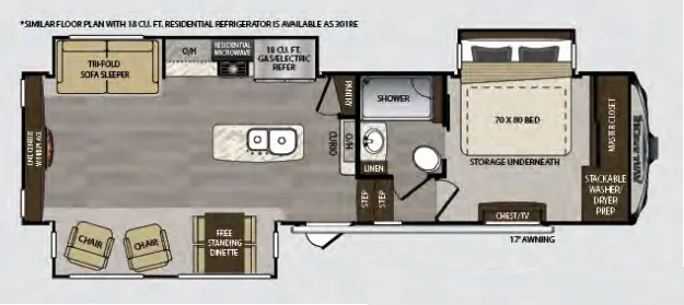 Keystone Avalanche 301RE floor plan