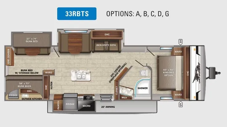 Jayco Jay Flight 33RBTS floor plan