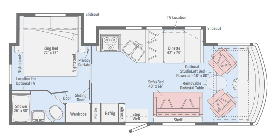 Winnebago Vista 27PE floor plan